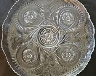 L.E. Smith Style Punch Bowl Under Plate