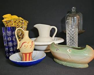 Vintage Mixed Pottery Decorative Glass Lot MultiPiece Estate Collection