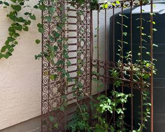 Vintage Rustic Wrought Iron Garden Trellis Panels