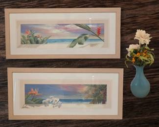 Coastal Decor Pair of Lynn Fecteau Panoramic Tropical Prints