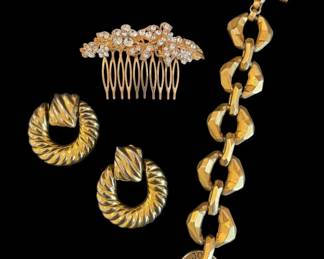 Vintage Gold Statement Jewelry St. John More