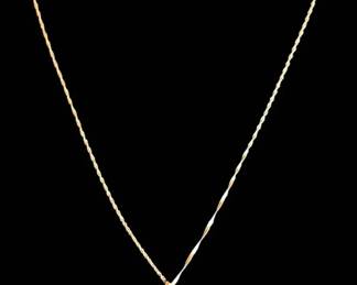 Elegant Italian 14K Yellow Gold Lariat YNecklace