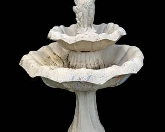 Classical 2Tier Cast Concrete Cherub Garden Fountain