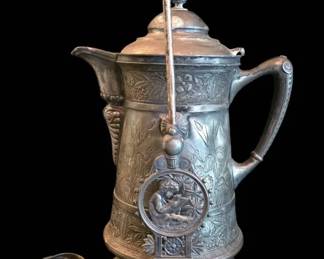 Antique Ornate Swing Kettle... Dont See These Often