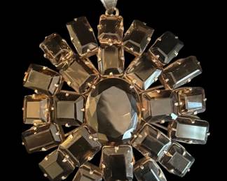 Magnificent MCM 925 Sterling Silver Quartz Starburst Pendant