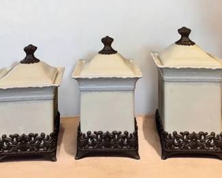 Beautiful ThreePiece Chris Madden Canister Set