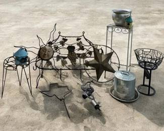 Rustic Pot Rack, Yard Art Texas Pride