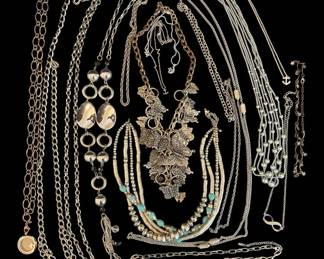 Stunning Statement Silver Necklace Lot Trifari Monet