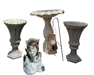 Garden Patio Decor Set Birdbath More