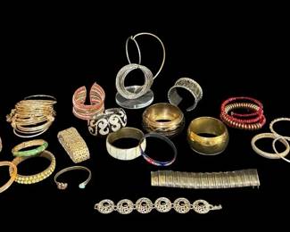Statement Vintage Bangle Bracelet Lot Mix Styles Eras