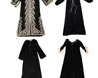 GRAIL VTG Black Velvet 7pc Dress Lot OSCAR DE LA RENTA Whimsigoth