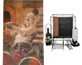 Vintage Italian Chef Canvas Wall Scroll Kitchen Accents