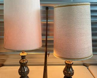 Detailed Brass Lamps & Vintage Brass Horn