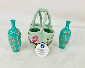 Green Chinese Vases