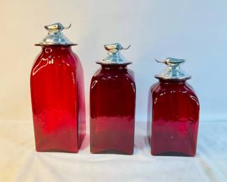 Ruby Red Chili Pepper Canister Set