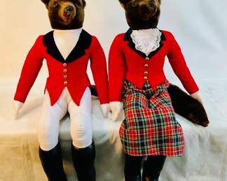 Vintage Hanford's Mr. and Mrs. Fox Hunt Plushies