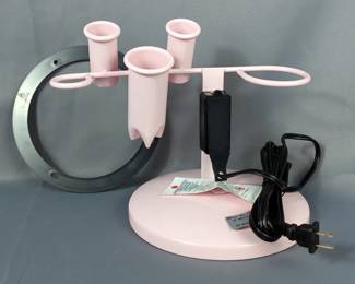 Kayline PB5-E Salon Tool Holders With Outlet Receptacle, In "Pampered Pink" Color, Qty 2 