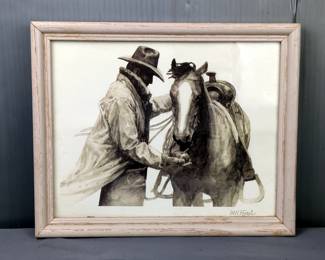  W.H. Ford "Partners" Lithographic Print, Framed Under Glass, 8" x 11" 