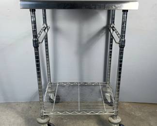 Rolling Stainless Steel Supply Cart, Approx 36” x 24” x 19.5” 