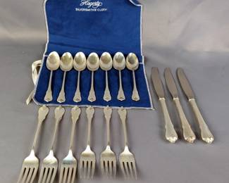 Wallace Sterling Silver Flatware Set With Storage Cloth 