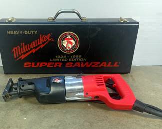 Milwaukee 75th Anniversary Limited Edition Super Sawzall, Numbered 100400, In Metal Carrying Case, Powers On 