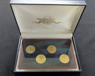 2008 United States Presidential Dollar 4-Coin Set, James Monroe, Andrew Jackson, John Quincy Adams, And Martin Van Buren, In Display Box 