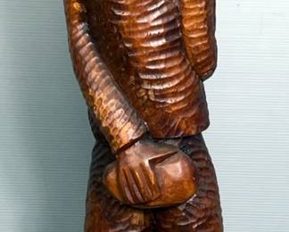 Hand Carved Wooden Statue Of Man, Approx 40” Tall