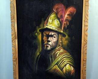 Reproduction Of Rembrandt's "The Man In The Golden Helmet" Framed On Velvet Artworkork