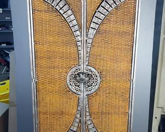 Wicker Storage Cabinet, Approx 71” x 29” x 16” 