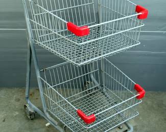 Metal 2-Tiered Grocery Cart