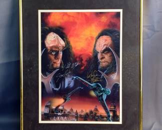 "Testament By Fire" Autographed And Framed Star Trek Poster, Approx 20" x 16"