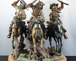  Limited Production Truman Bolinger Bronze Sculpture "Settling Old Scores", 37/50, Dated 1980, Approx 31" x 23" x 32" 