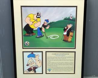 Myron Waldmans "One Putt Popeye" Limited Edition Matted And Framed Fine Art Print, Numbered 102/14,750, Including COA 