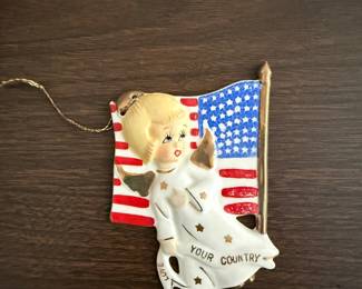 Vintage patriotic angel pin