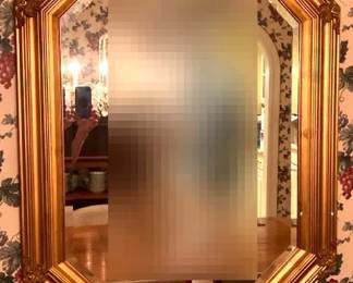 Gold Framed Octagonal Beveled Mirror