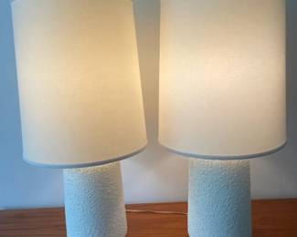 Two Vintage White CoralLike Lamps