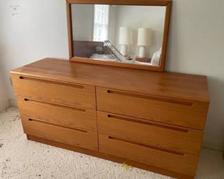 Mid Century Modern Style Dresser with Mirror