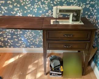 Sewing Table w Sears Kenmore Sewing Machine Accessories