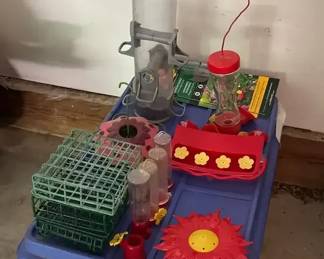 Bird Feeders, Seed and Binoculars