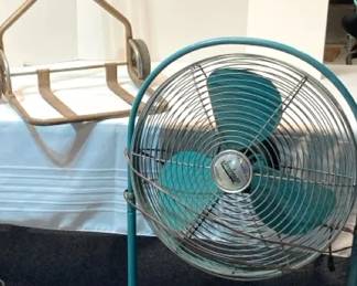 Vintage Emerson Electric Seabreeze Rollabout Fan Two Wheel Dolly
