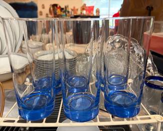 Cobalt Blue Hand Blow Glasses