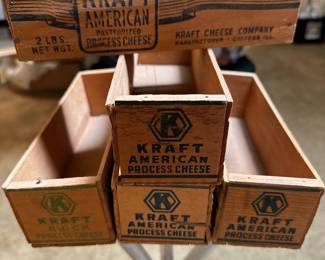 Kraft Vintage Wooden 5 LB American Cheese Box