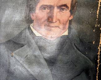 Painted Portrait art c. 1866 by artist Patrick Henry Davenport (1803–1890). He was an itinerant American portrait painter who frequently signed his work as P.H. Davenport