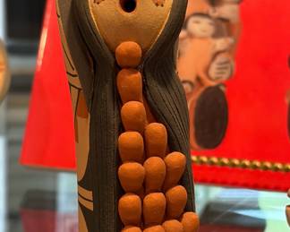 Cindy Fragua Signed CORN MAIDEN Jemez Pueblo Storyteller; Vintage Hand Made Native American Pottery Figurine