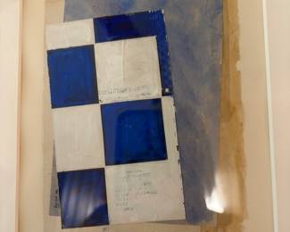 Framed Cecil Touchon framed signed abstract art