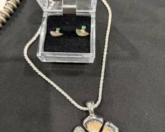 Sterling silver and Gold flower necklace