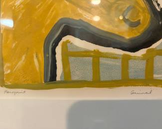 A signed monoprint is a one-of-a-kind piece of art created using printmaking techniques. The artist paints or draws directly onto a smooth surface (like glass or a metal plate) and presses it onto paper. The signature verifies that the artist made this specific, unrepeatable impression and approves of its quality