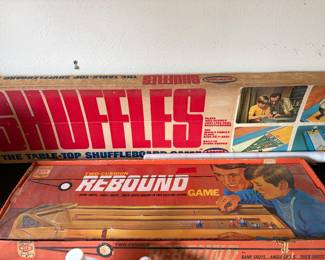 Vintage Shuffle Board 1969 Shuffles and 1970 Ideal Rebound Game