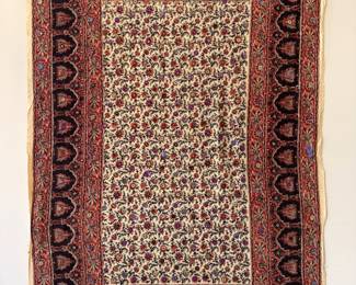 Colorful hand-embroidered Indian textile wall hanging with traditional mirror work