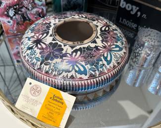 Authentic Native American pottery by Navajo artist Renaldo Largo with certificate of authenticity.